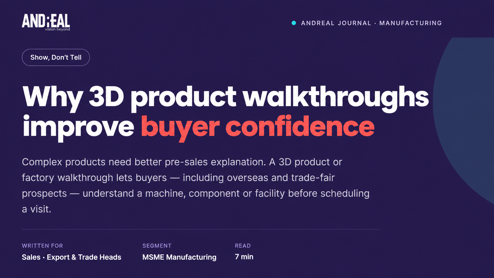 Why 3D product walkthroughs improve buyer confidence