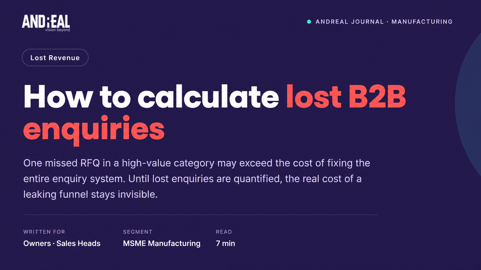 How to calculate lost B2B enquiries