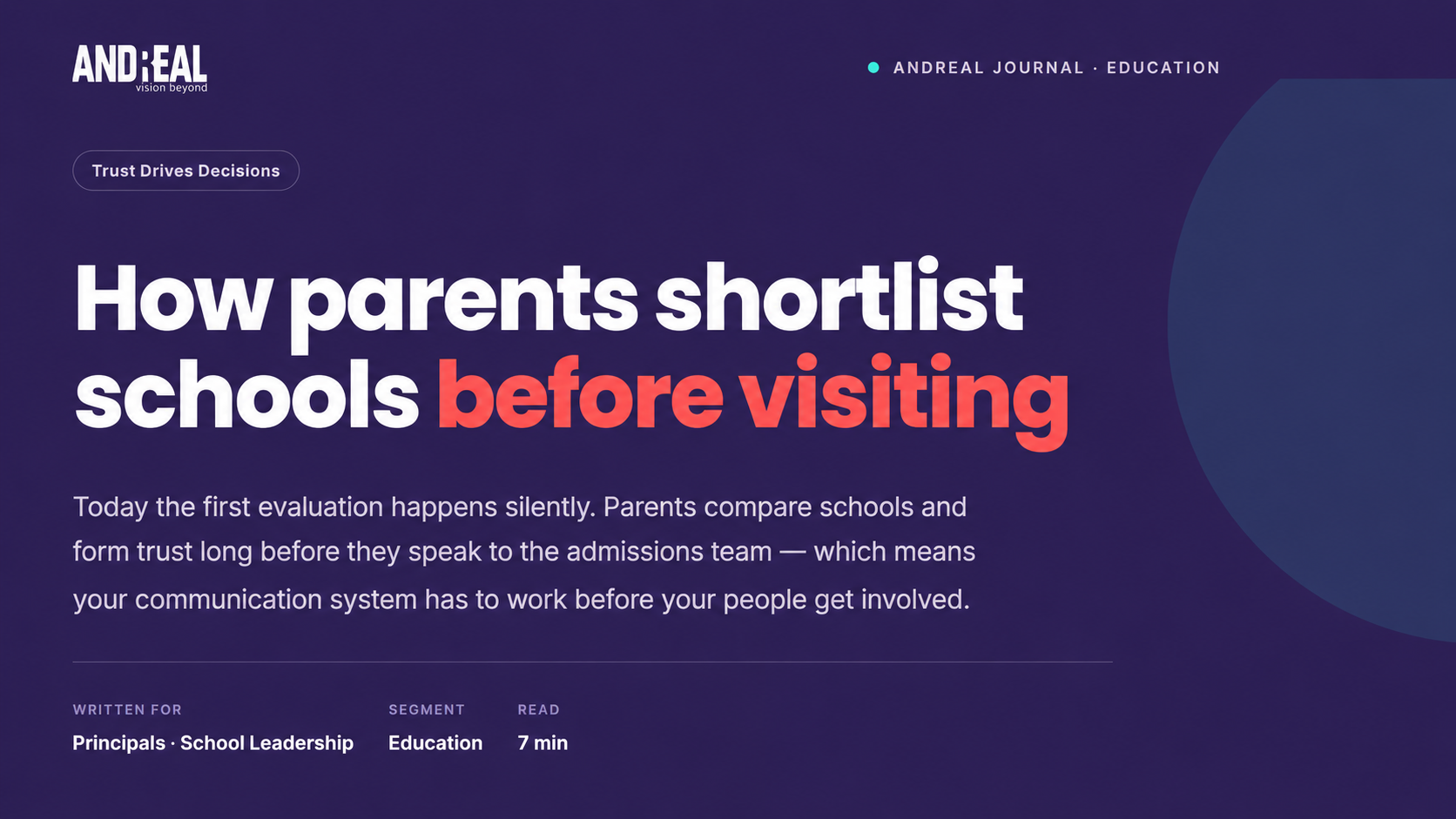 How parents shortlist schools before visiting