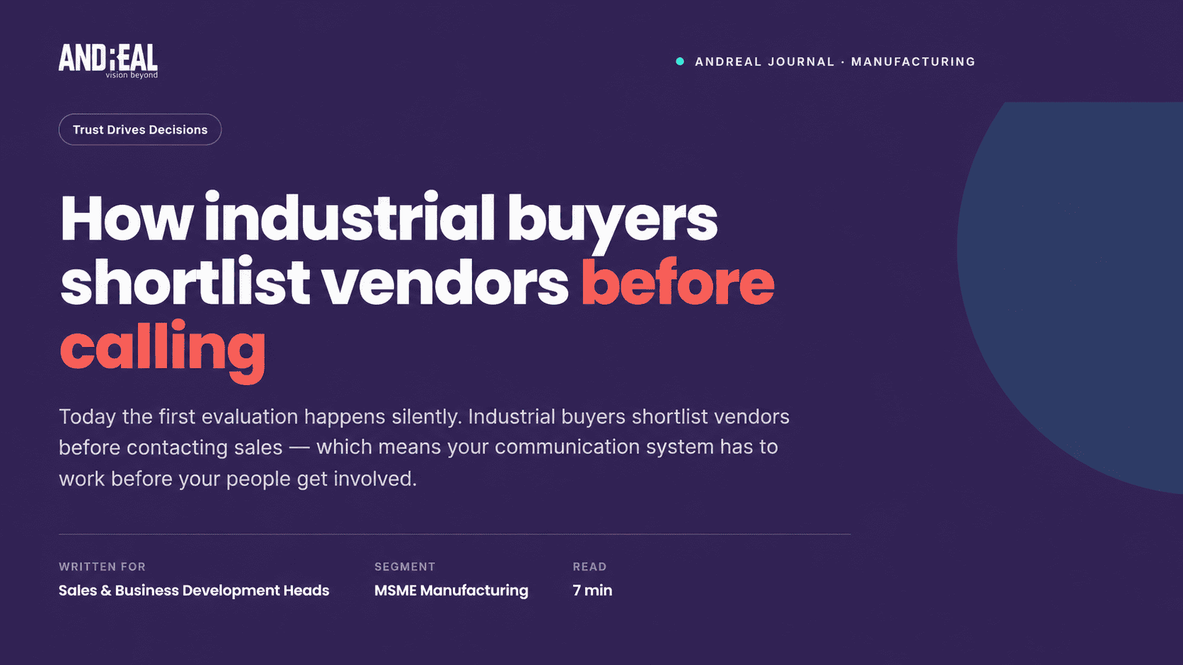How industrial buyers shortlist vendors before calling