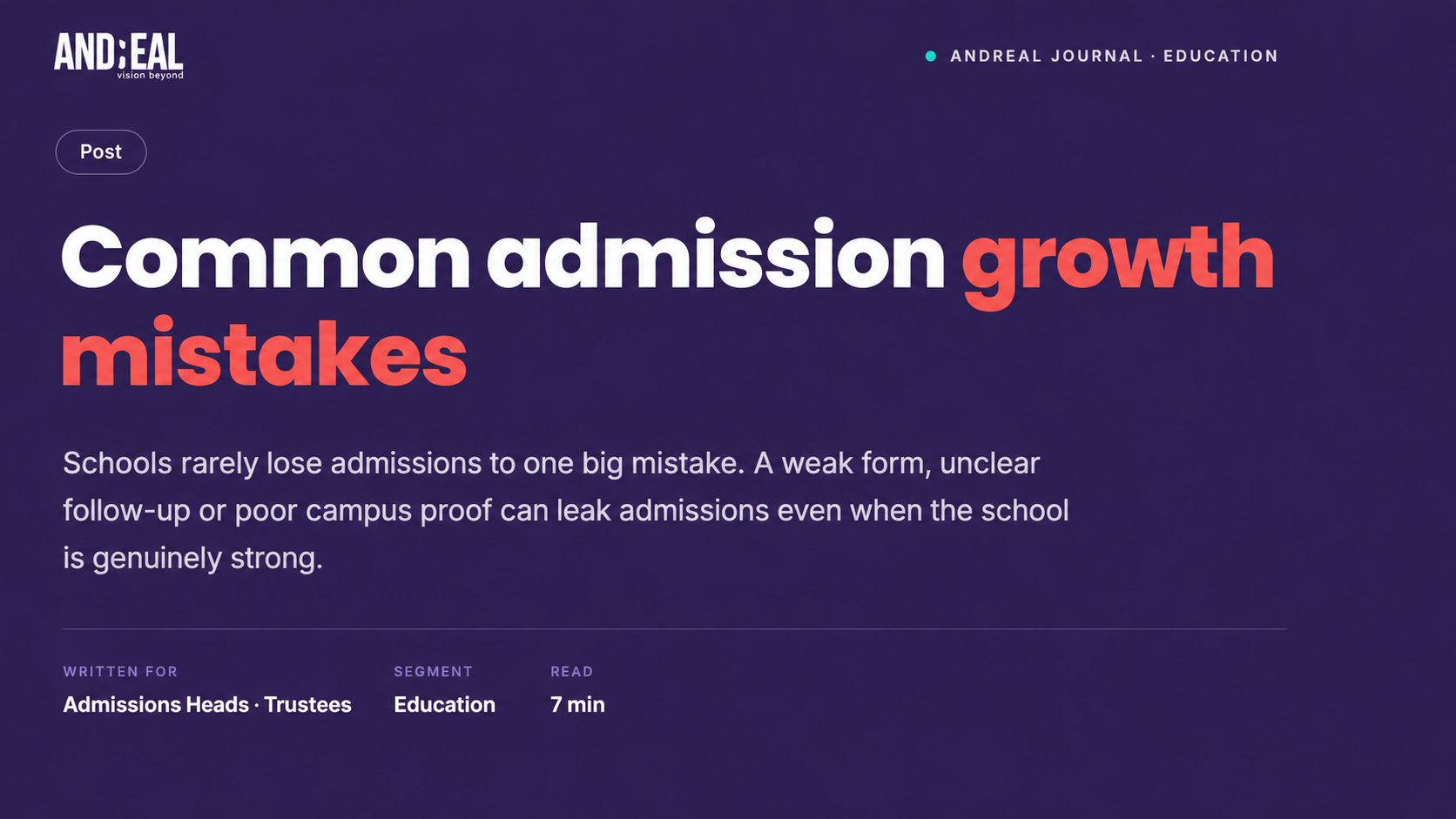 Common admission growth mistakes
