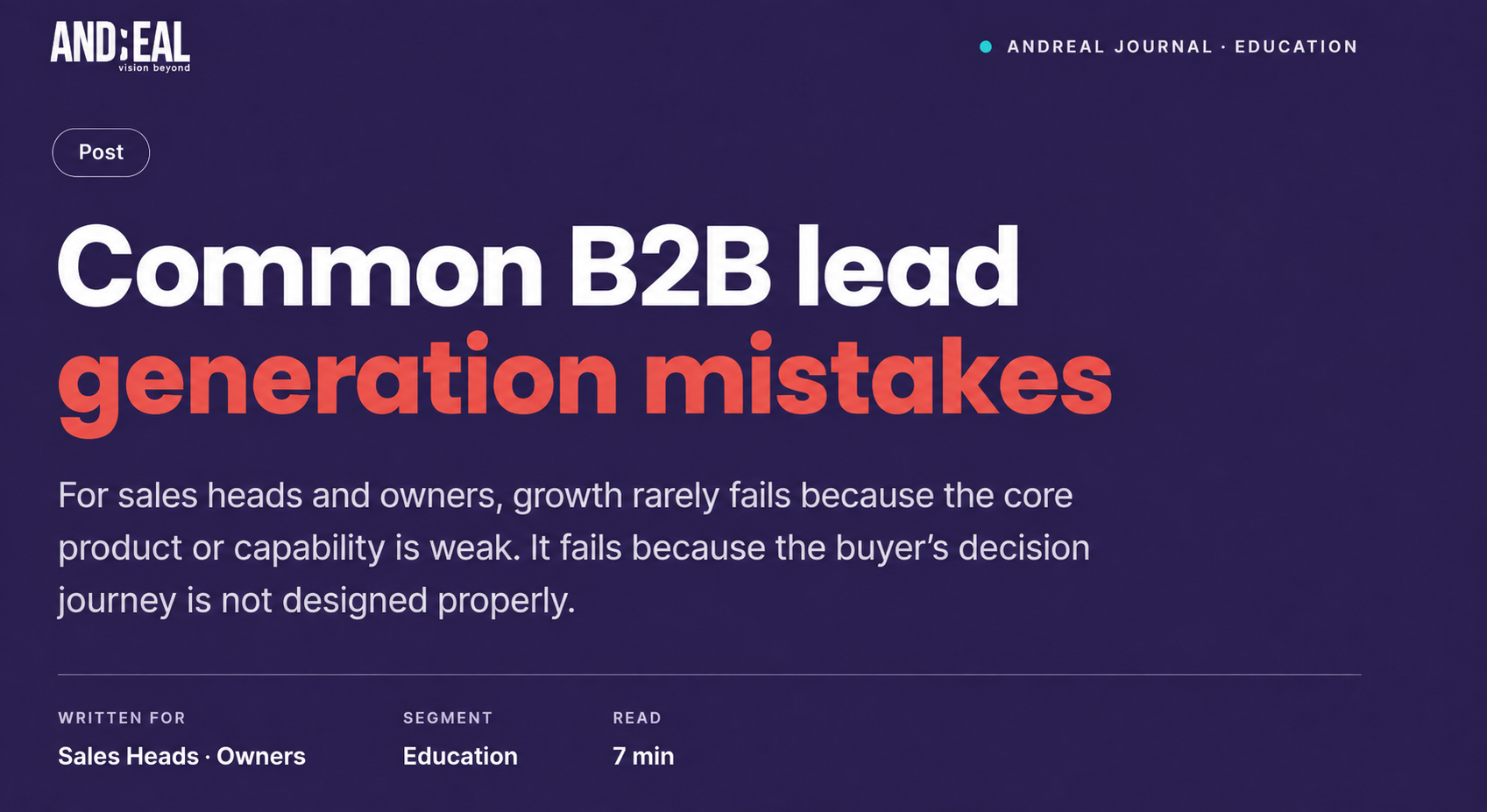 Common B2B lead generation mistakes